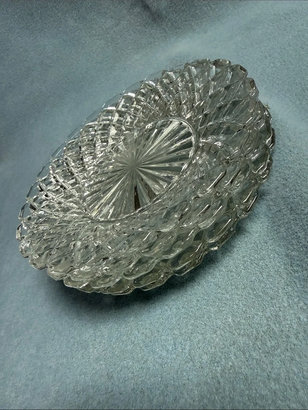 5-Anchor Hocking Waterford Waffle Glass Bread and Butter Plates (set of 5)